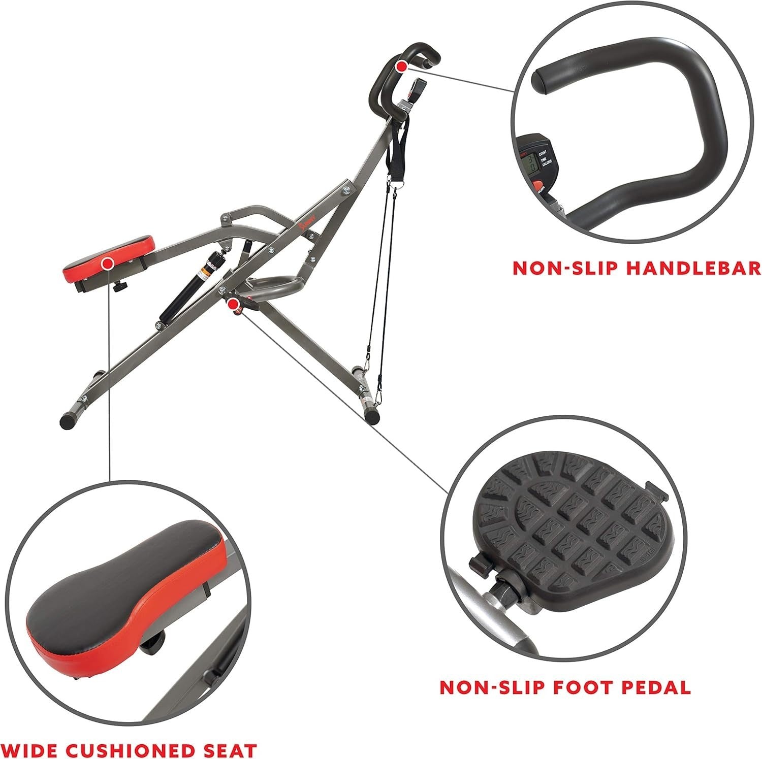 Row-N-Ride Pro Squat Assist Trainer Foldable Hydraulic 12-Level Full Body 135KG