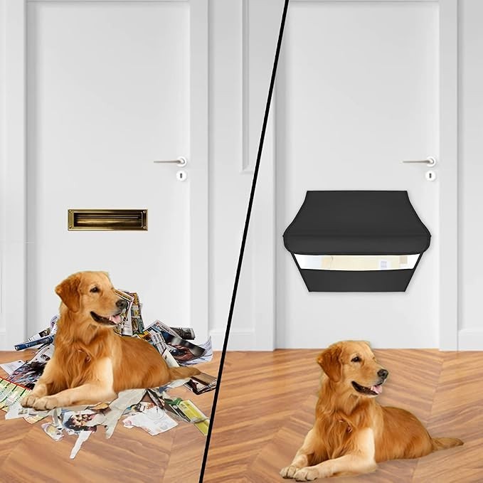 Wall Mounted Letterbox Catcher Black PVC | Lockable | Dog-Proof | No More Bendin