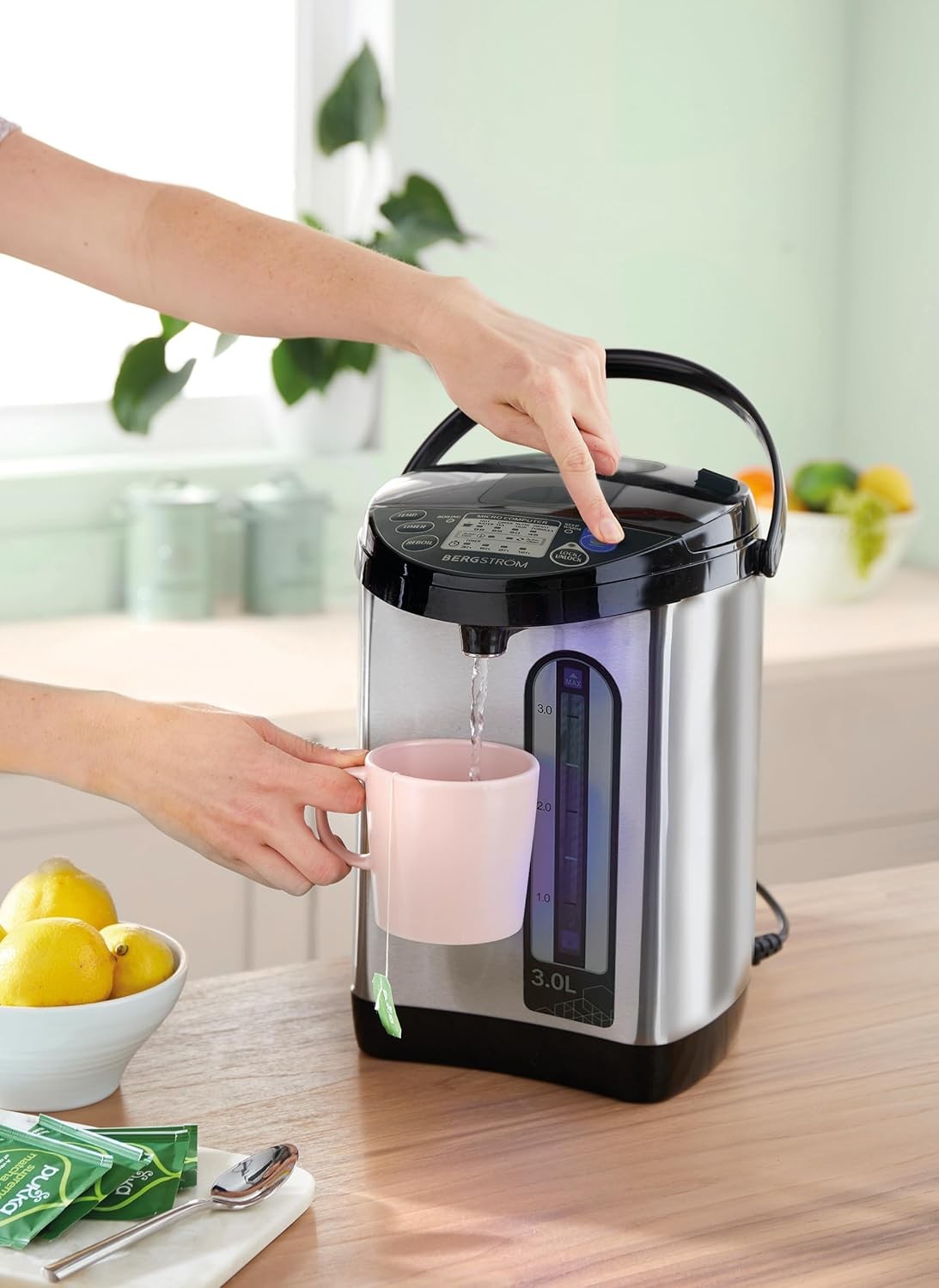 Instant Hot Water Dispenser 3L Stainless Steel Rapid Boiler Timer Settings