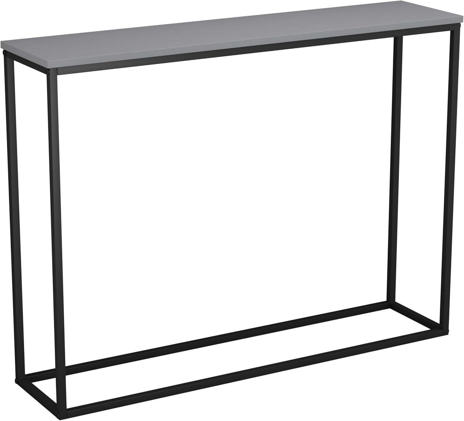 Modern Grey Wooden Console Table with Metal Legs - Slim Hallway Table 24x100x75c