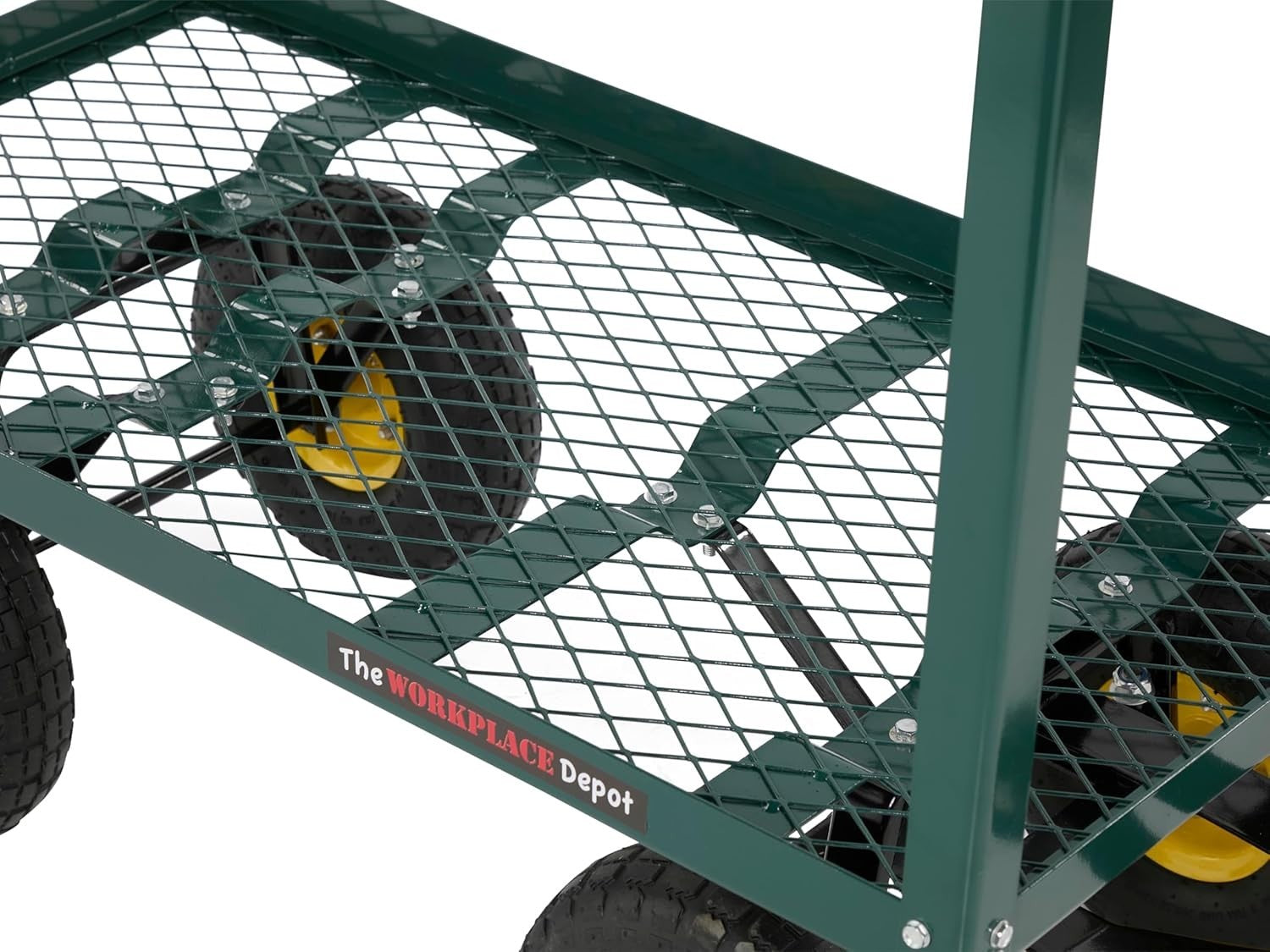 Heavy Duty Garden Trolley Cart 200kg Load Off-Road Wheels Metal Utility Wagon