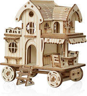 3D Wooden Puzzle House Kit Adult DIY Model Home Décor Gift Set