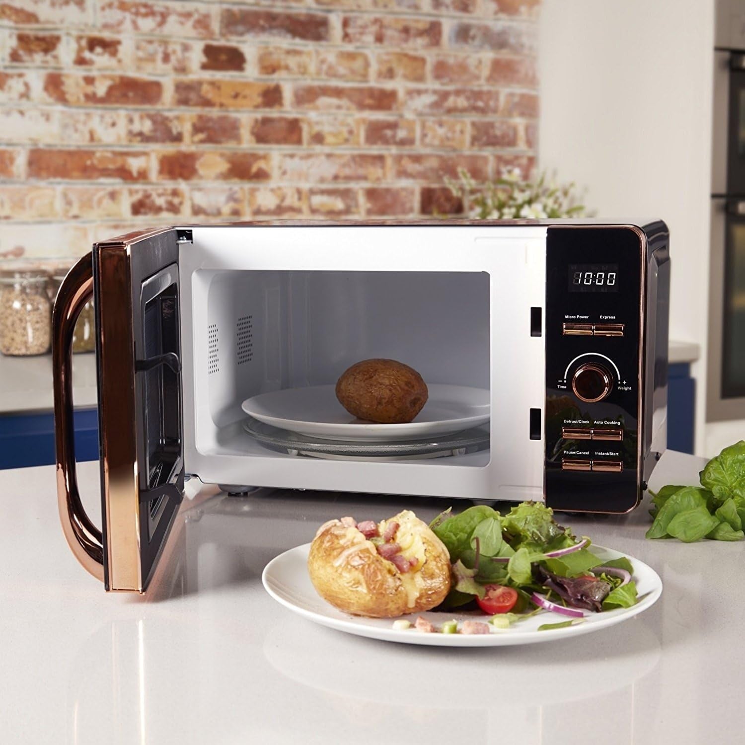 Tower T24021 Digital Microwave 20L 800W 8 Auto Cook Timer Black/Rose