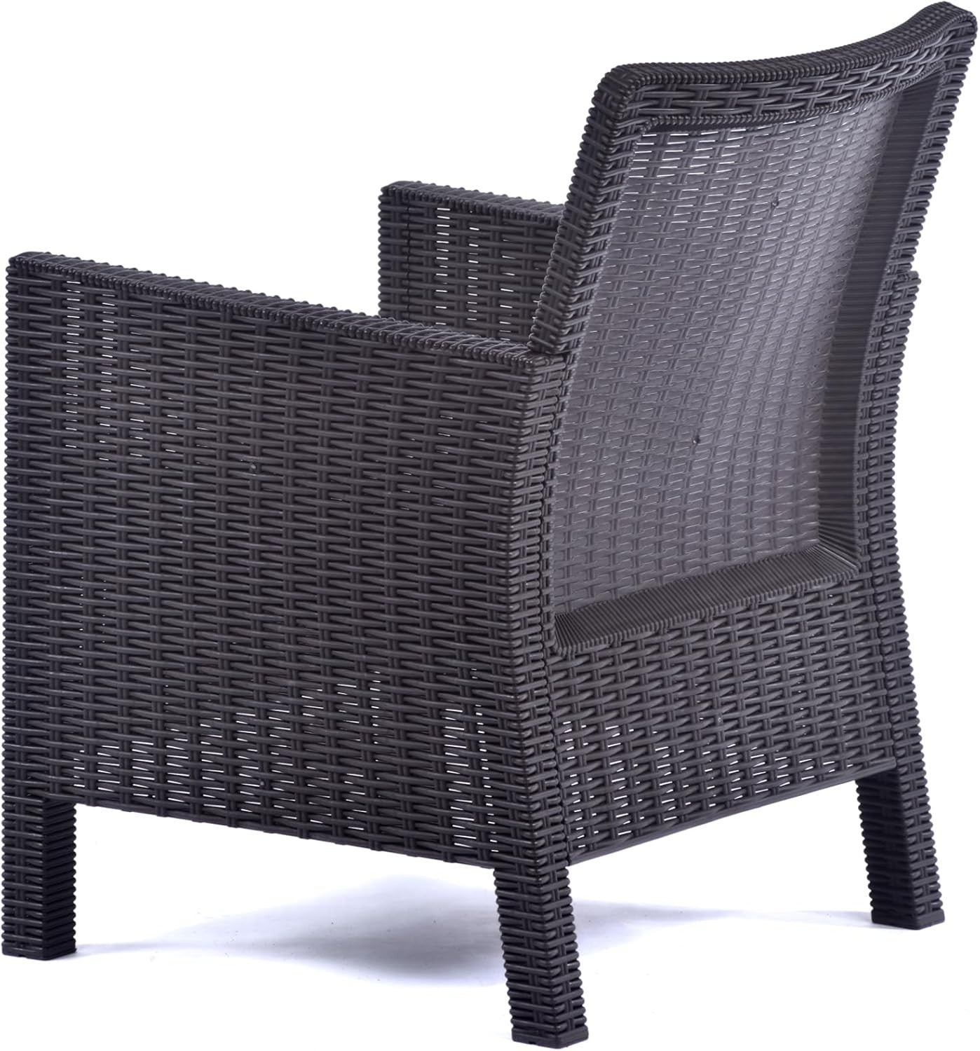 2 Rattan Tub Armchairs Set Garden Patio Dining Chairs Cushioned Outdoor