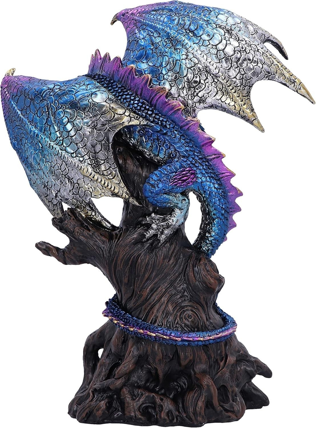 Fantasy Dragon Figurine 27.5cm Resin Gothic Sculpture Hand-Painted Home Decor