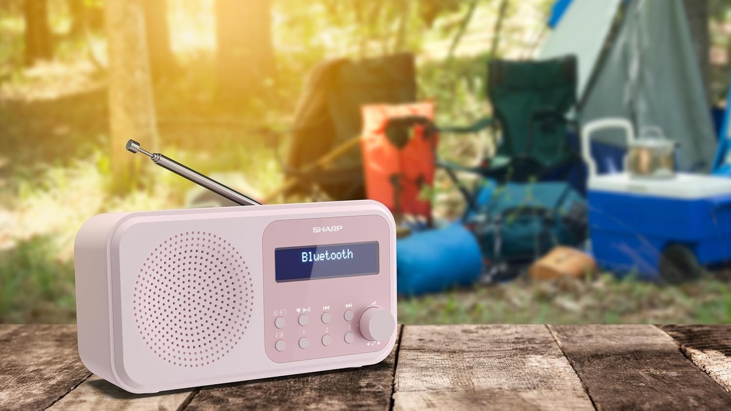 Portable DAB+/FM Digital Radio Bluetooth 5.0 Dual Alarm USB Pink
