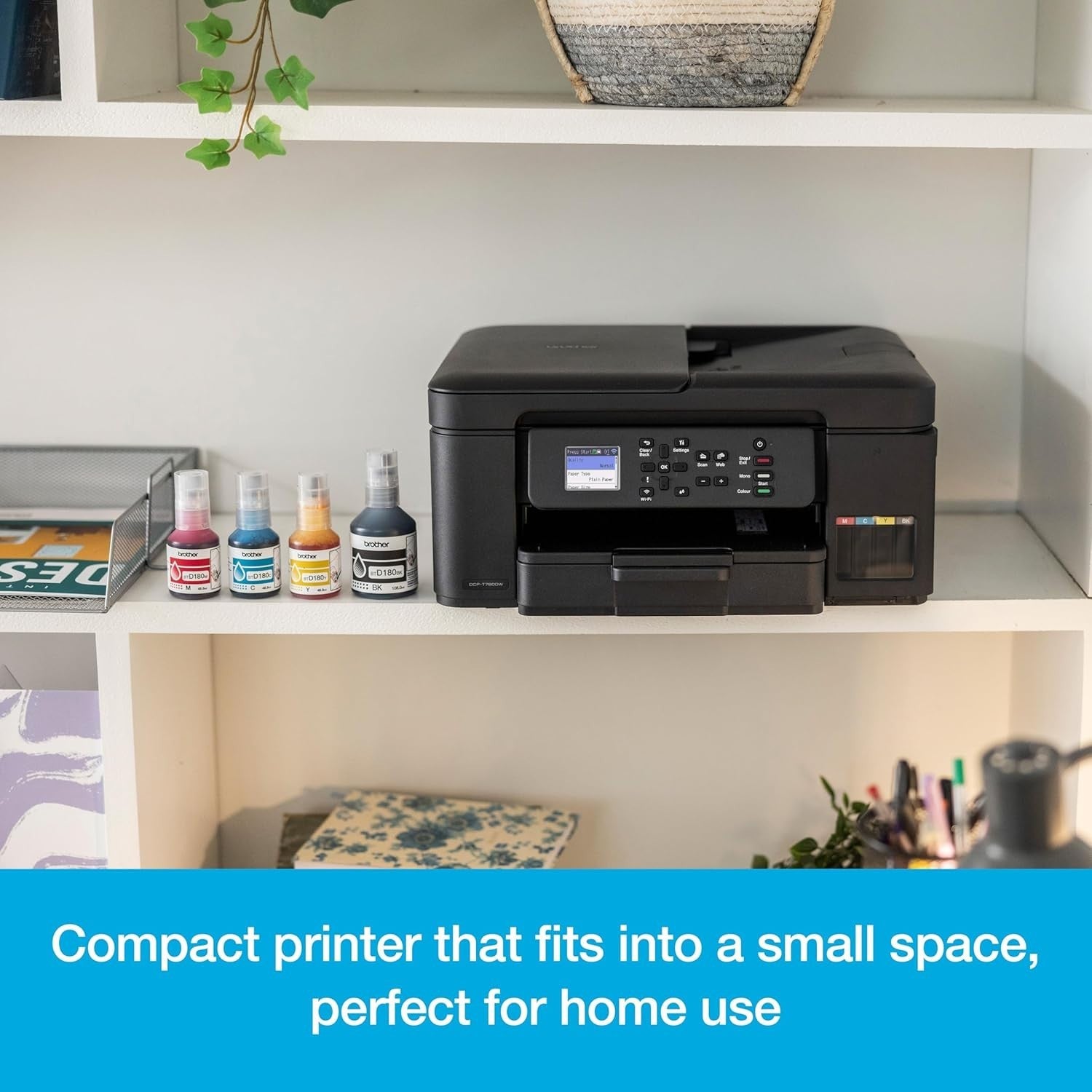Wireless A4 Inkjet Printer 3-in-1 Copy Scan Print Duplex Black Tank