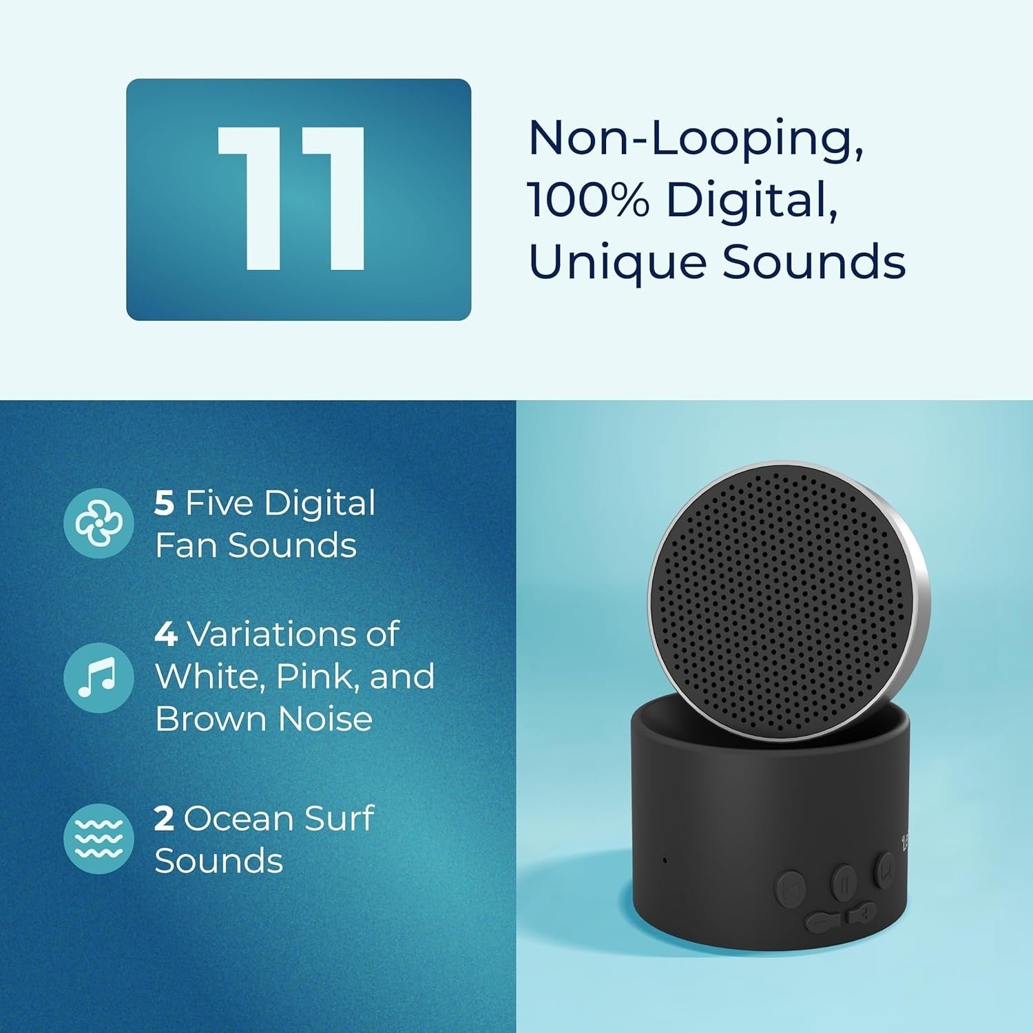 Portable White Noise Sound Machine Bluetooth Speaker USB-C Travel Sleep Aid