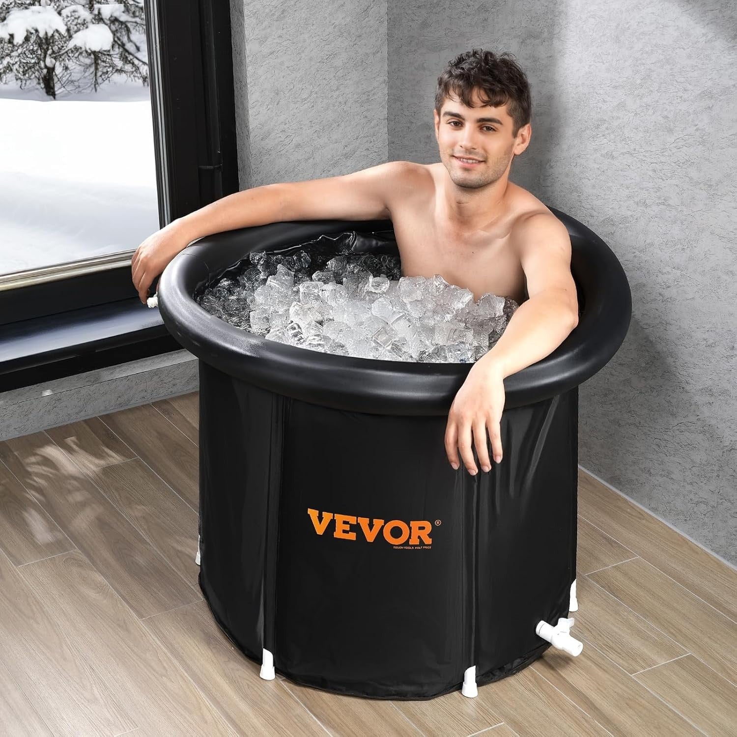 341L Inflatable Ice Bath Tub 80cm Portable Cold Plunge for Adults
