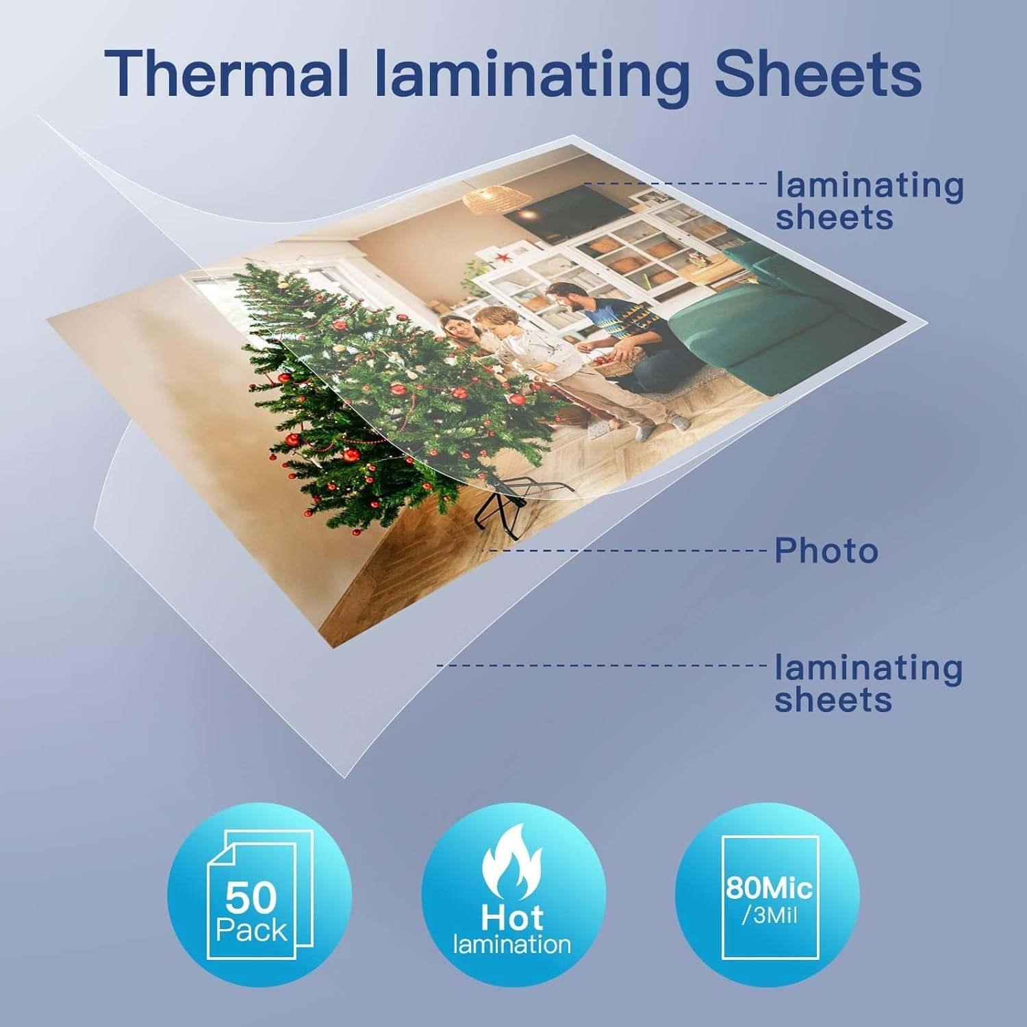 Clear Thermal Laminating Pouches A4 A5 A6 80 Mic Waterproof 50 Pack