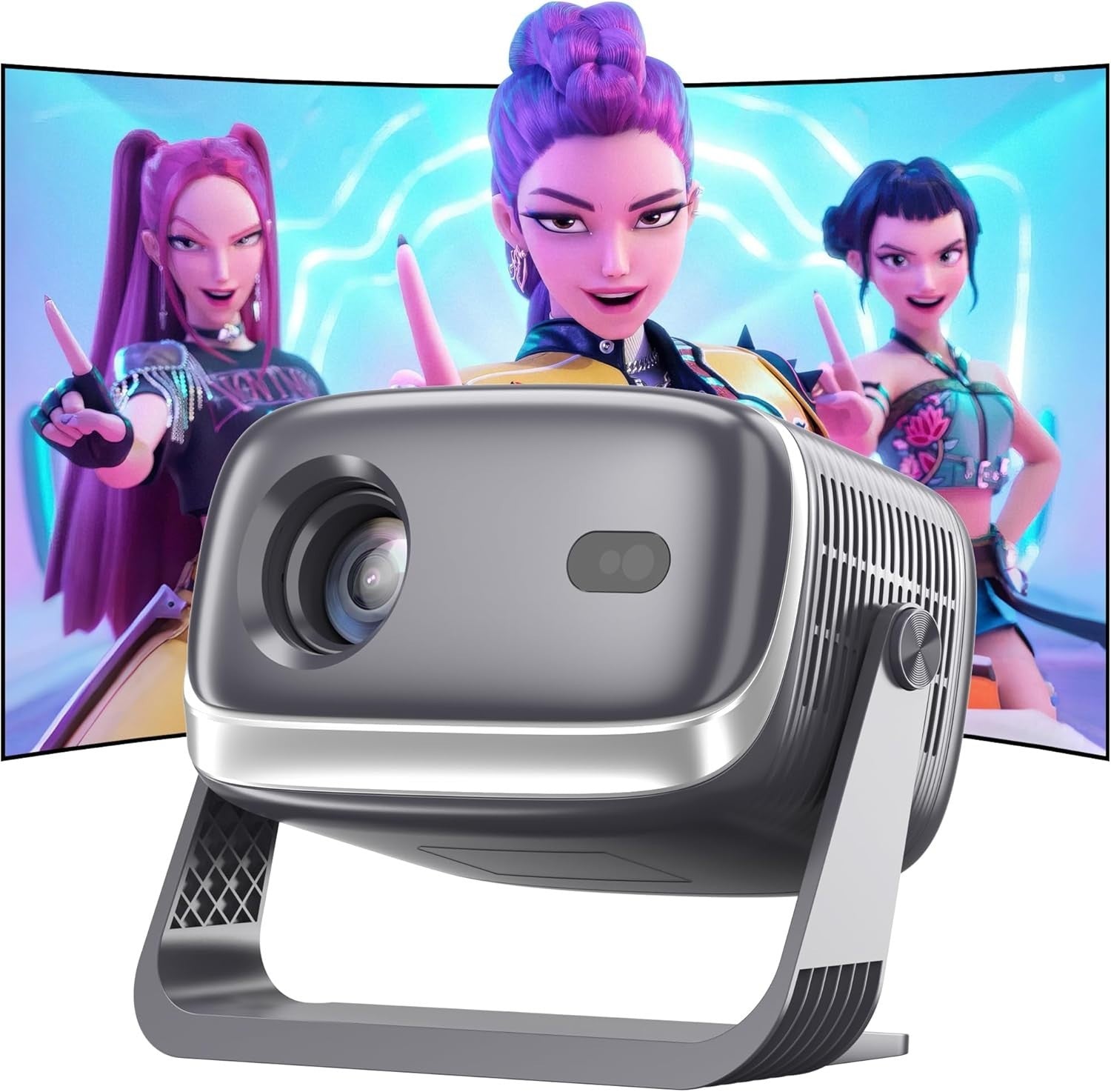 Smart 4K Mini Projector WiFi 6 Bluetooth Auto Focus 1080P 200in