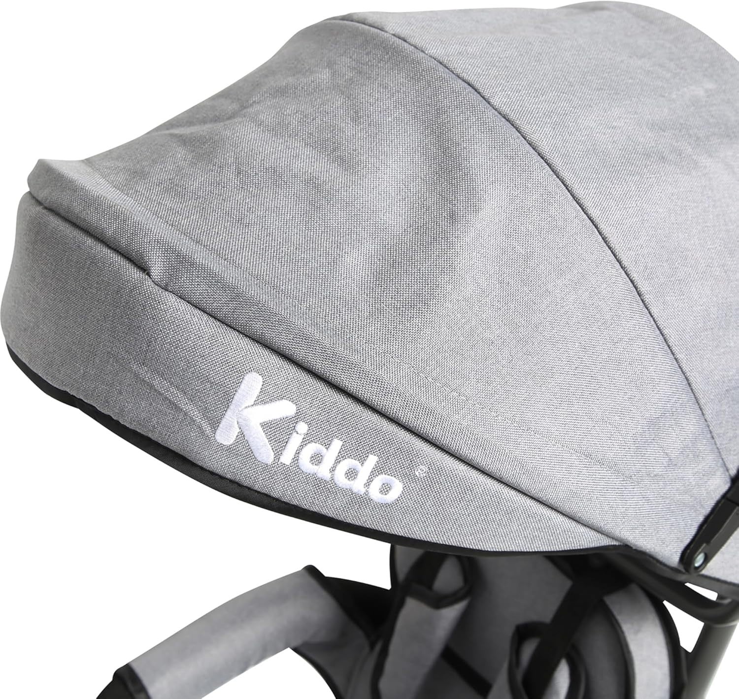 4 in 1 Kids Tricycle Rotating Seat Sun Canopy Parent Push Trike Grey