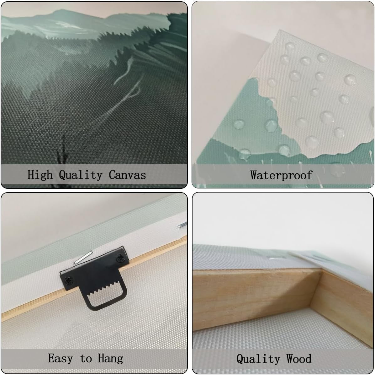 3 Panel Forest Mountain Canvas Wall Art 30x40cm Framed