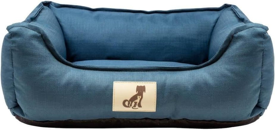 Large Waterproof Dog Bed 90x70cm Washable Basket Blue