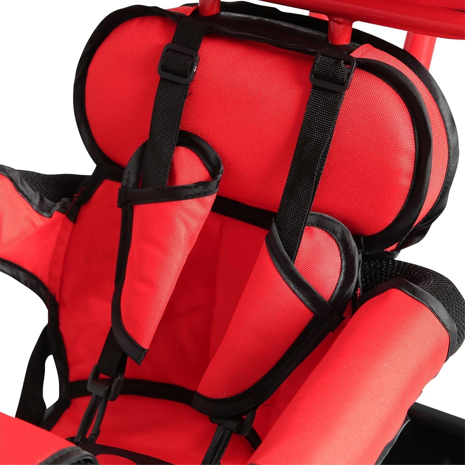 4 in 1 Kids Tricycle Rotating Seat Sun Canopy Parent Push Trike Red