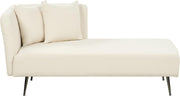 Modern White Boucle Chaise Lounge Left-Hand Sofa with Cushions 77cm Deep