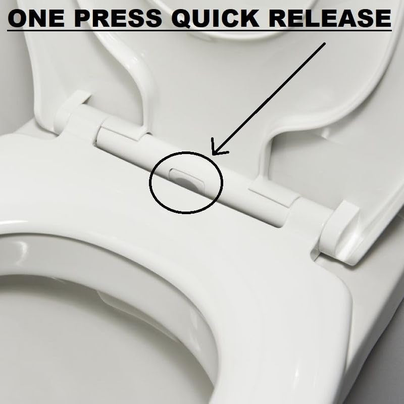 Family Toilet Seat Soft Close 2-in-1 Child Seat Quick Release UF Top Fix Oval