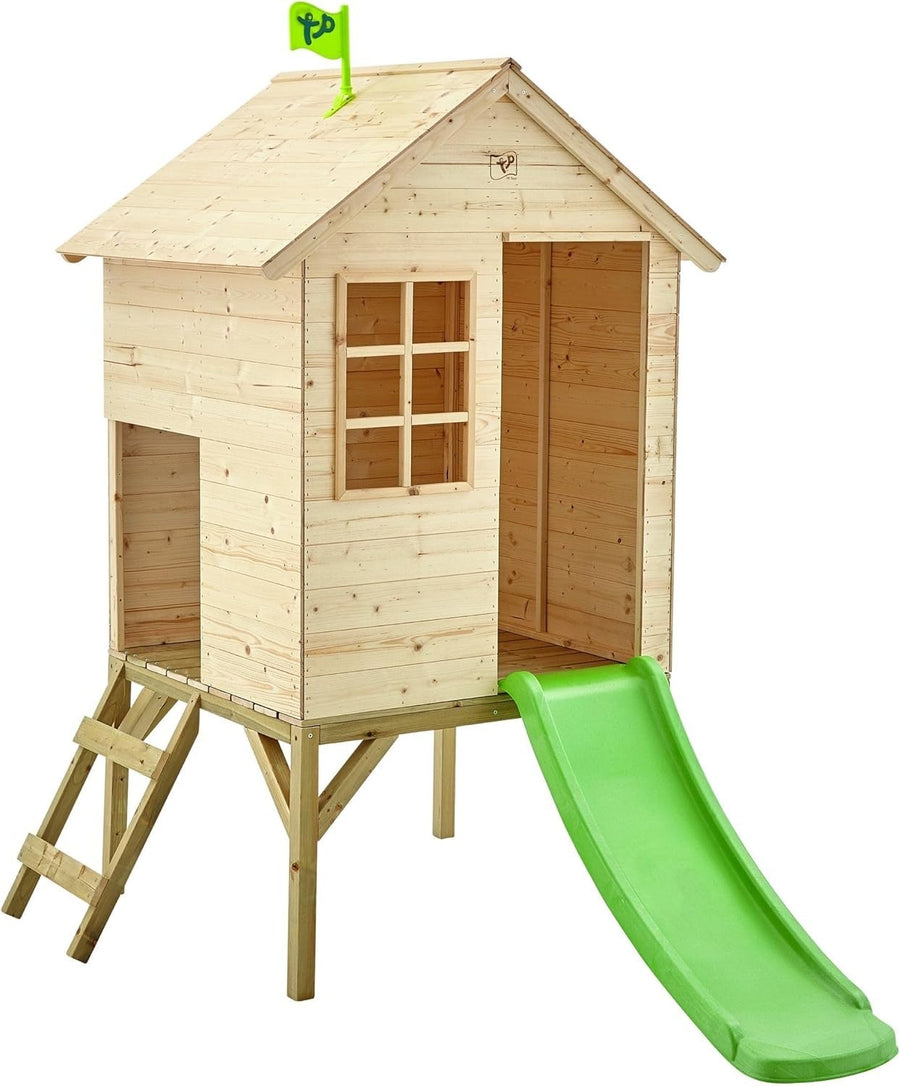 Wooden Tower Kids Playhouse Outdoor w 1.2m Slide Garden Wendy
