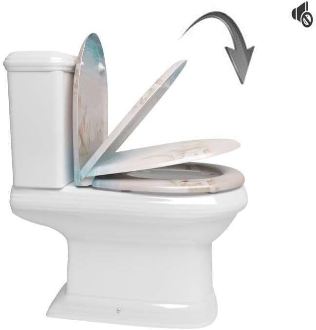 O-Shaped Toilet Seat Soft Close Quick Release Anti-Bacterial Adjustable Hinges