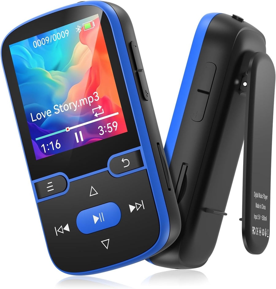 64GB Bluetooth 5.3 Clip MP3 Player FM Pedometer