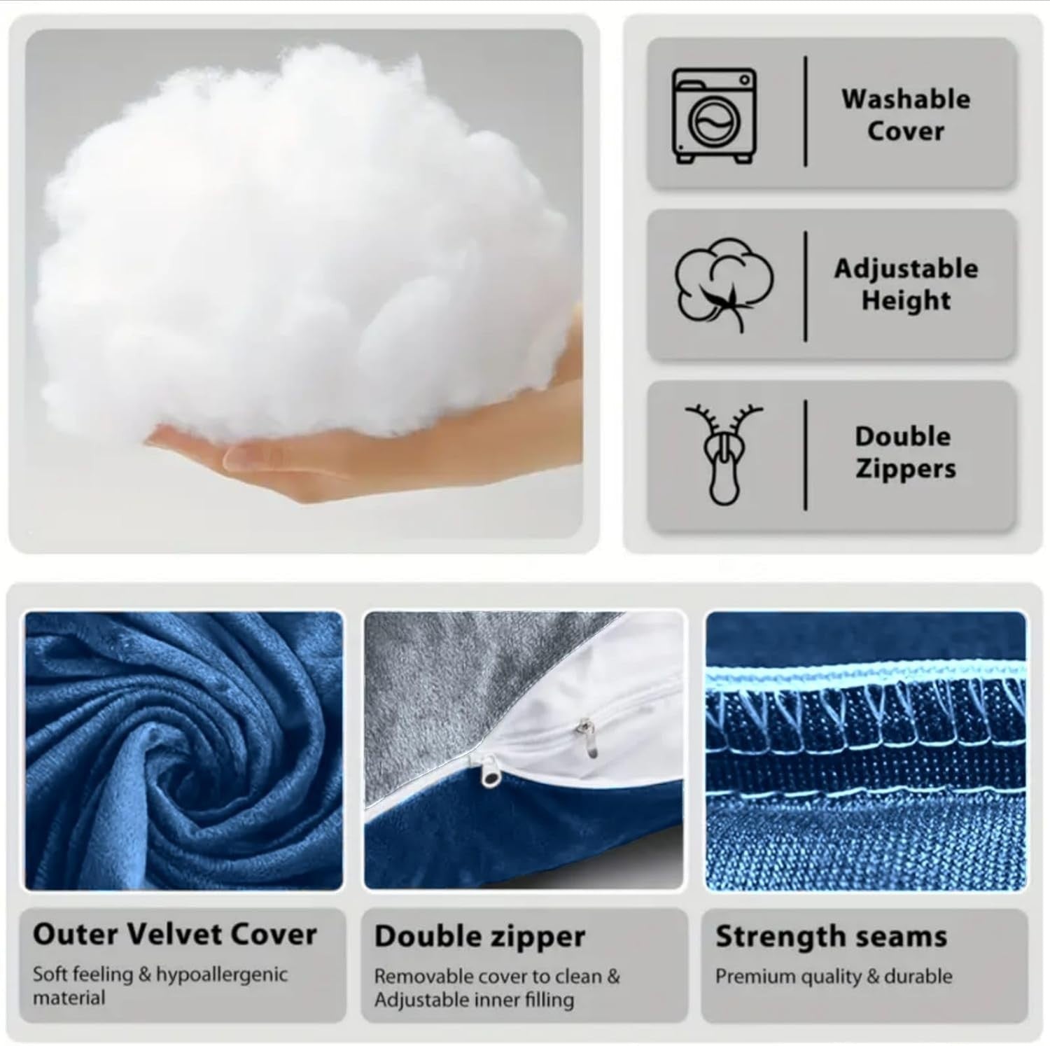 Pregnancy Pillow Full Body U Shaped Maternity Support for Sleeping Comfort