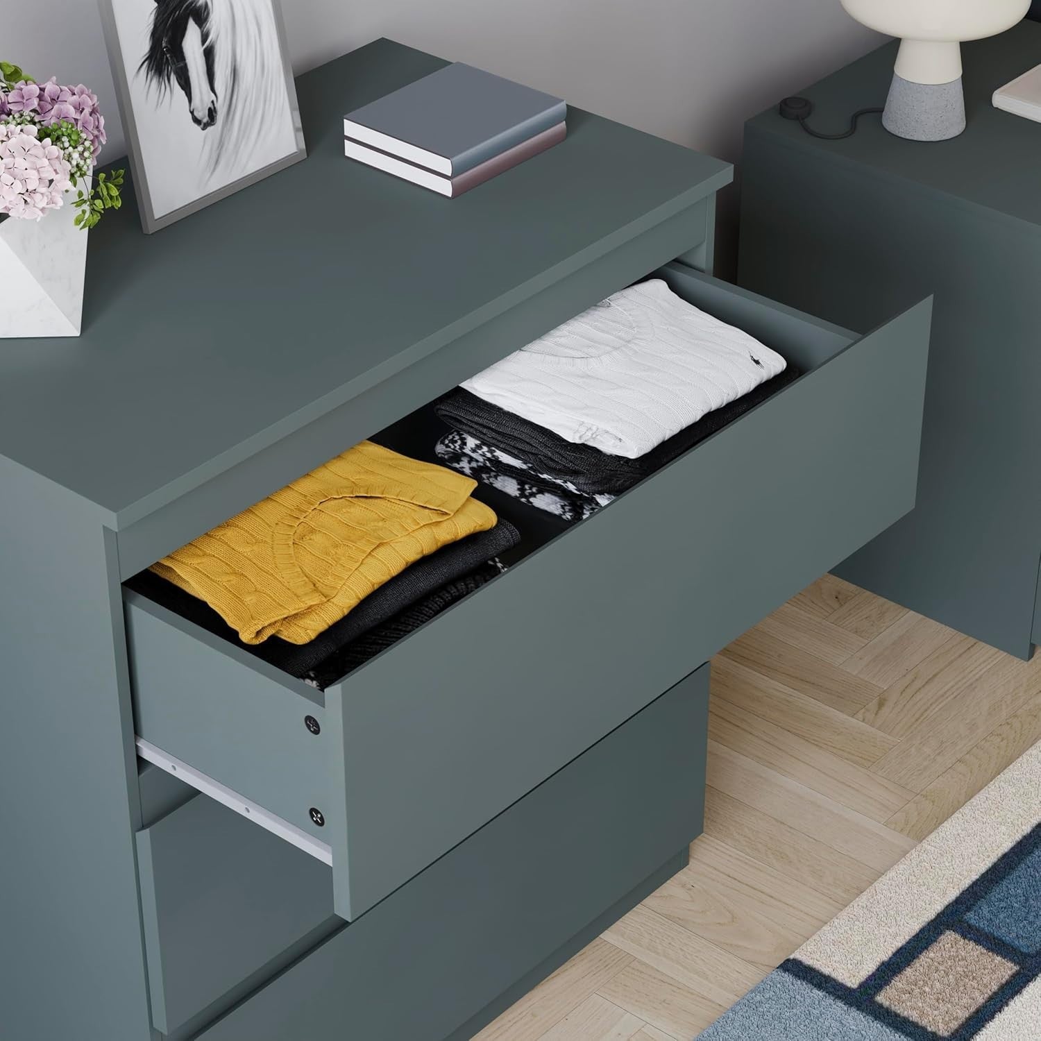 Modern 3-Drawer Chest Storage Unit – Bedroom Organizer, Smooth Slide Drawers