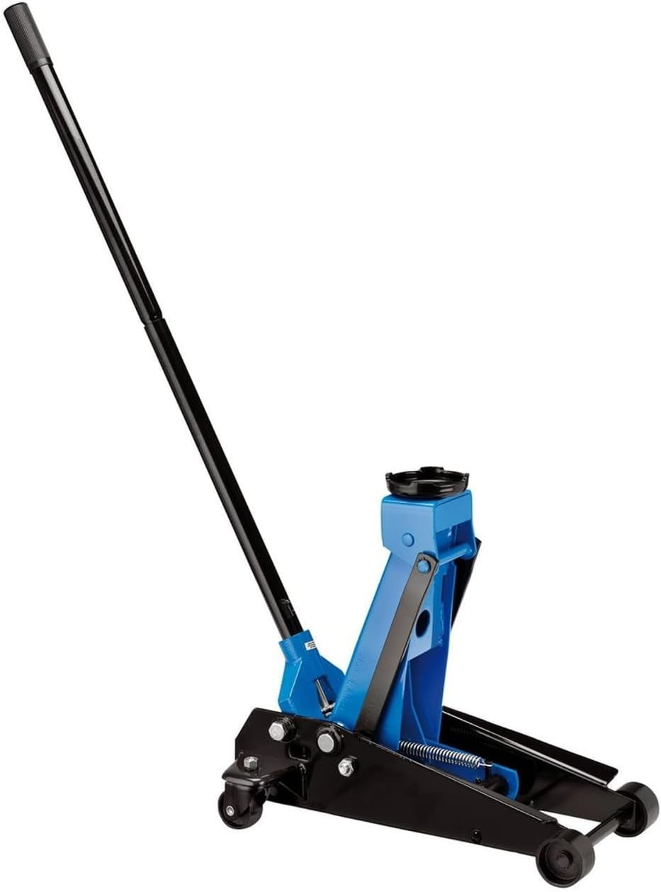 3 Ton Hydraulic Trolley Jack Blue Black Lightweight Car Lift Rear Swivel Castors
