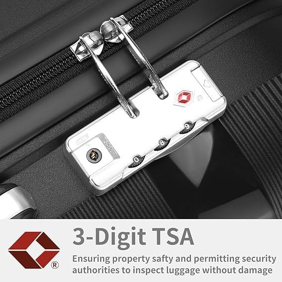 24 Inch PP Hard Shell Travel Suitcase 4 Spinner Wheels TSA Lock