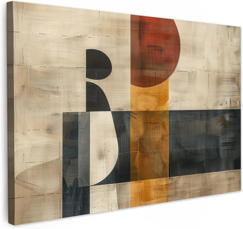 Abstract Canvas Wall Art Modern Industrial Beige Luxury Wall Decor 35x24