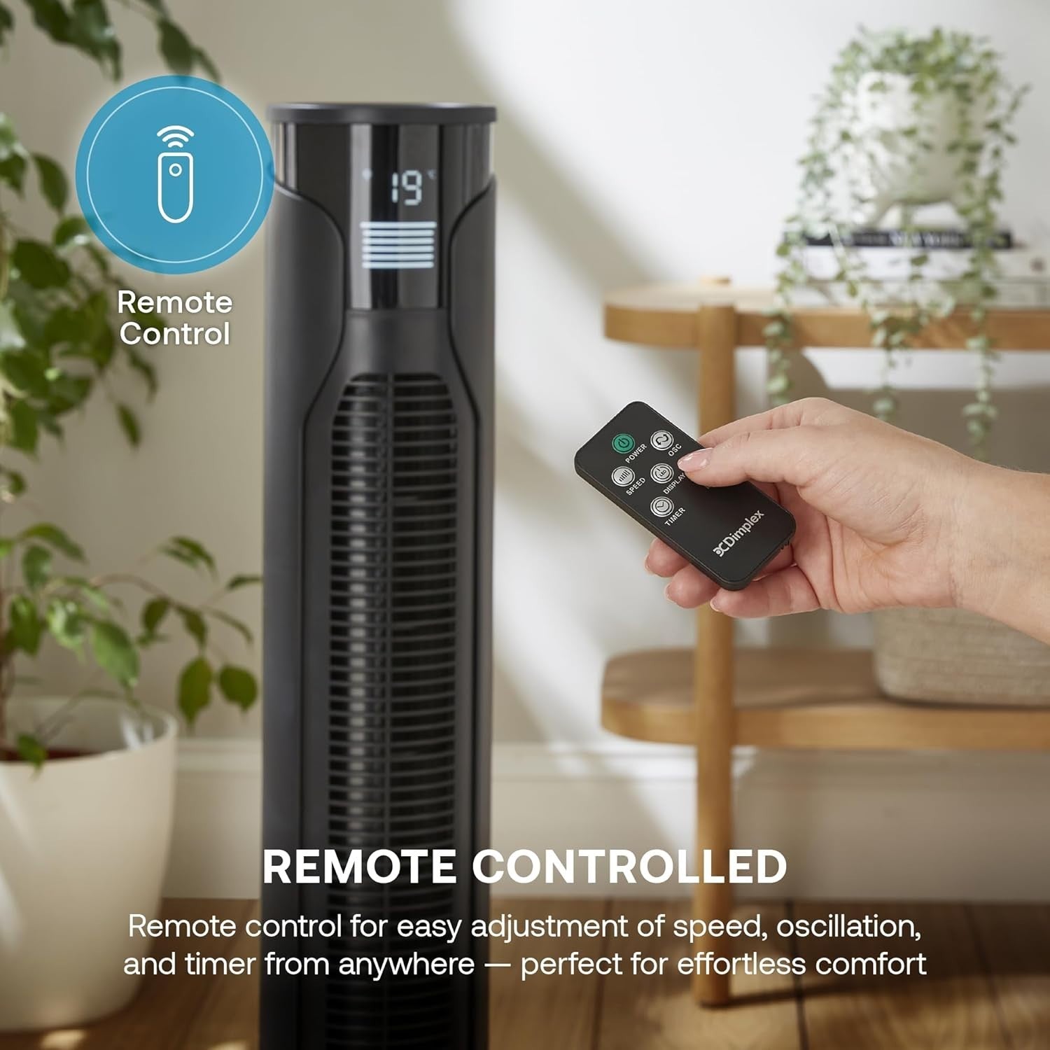 96cm Tower Fan – LED Display Silent Cooling w/Remote, Timer & 3-Speed Settings