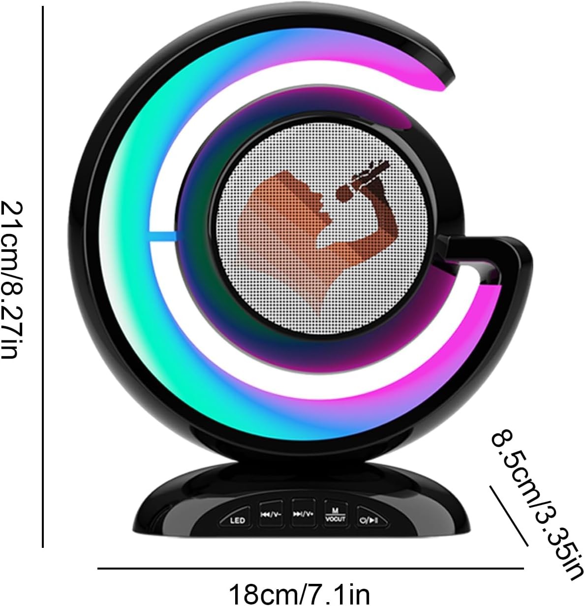 Wireless Karaoke Machine with 2 Mics, LED Light Effects & Bluetooth