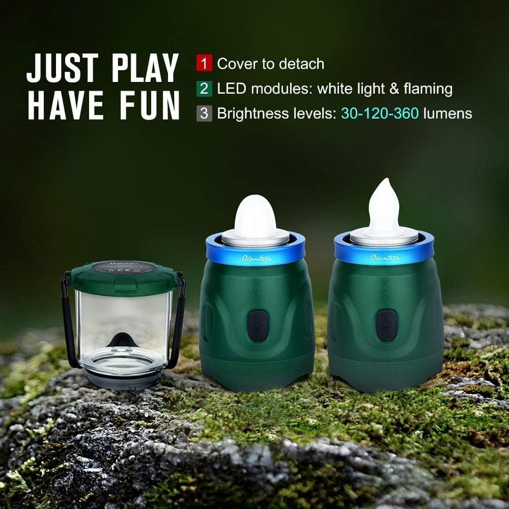 OLIGHT Olantern 360° Rechargeable LED Camping Lantern 360LM Moss Green