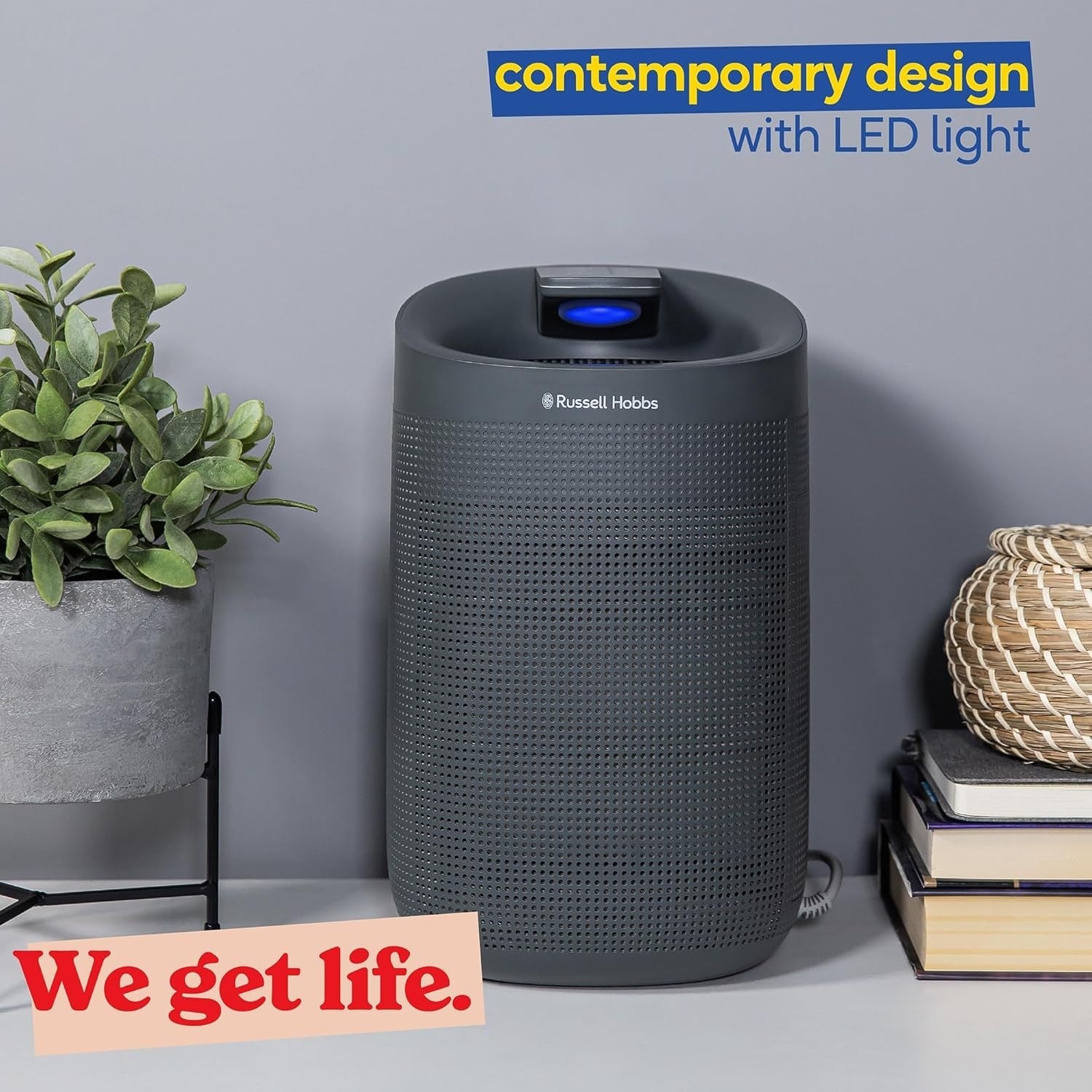 2-in-1 Dehumidifier Air Purifier 750ml Day Ozone Free 20m² Grey
