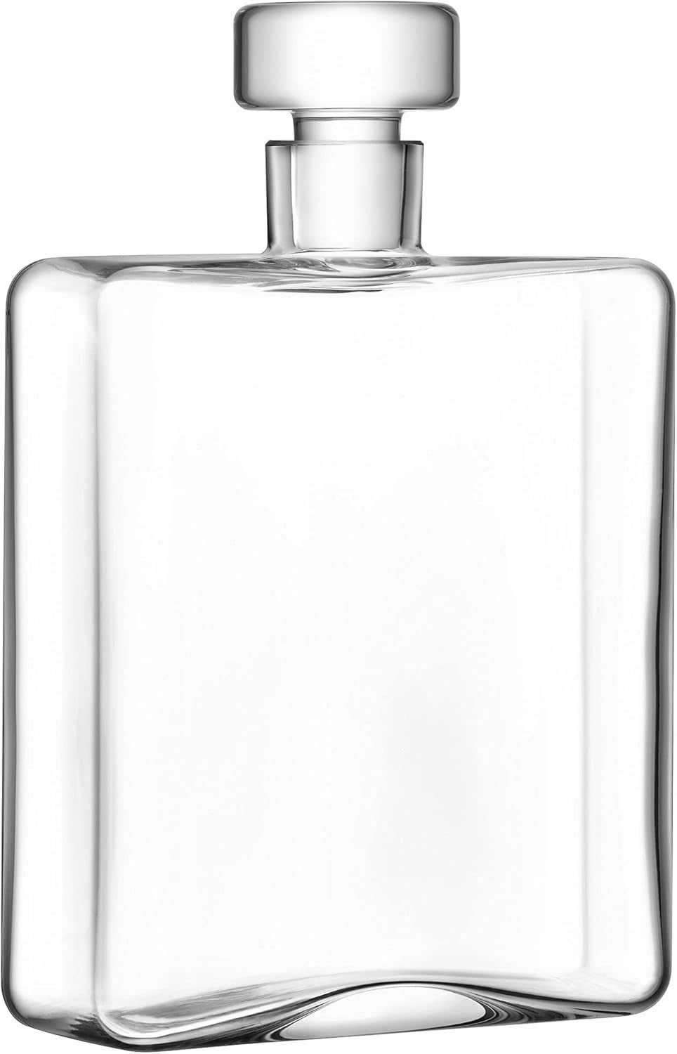 Luxury Handmade 1L Whisky Decanter Clear Oblong Mouthblown Glass Gift