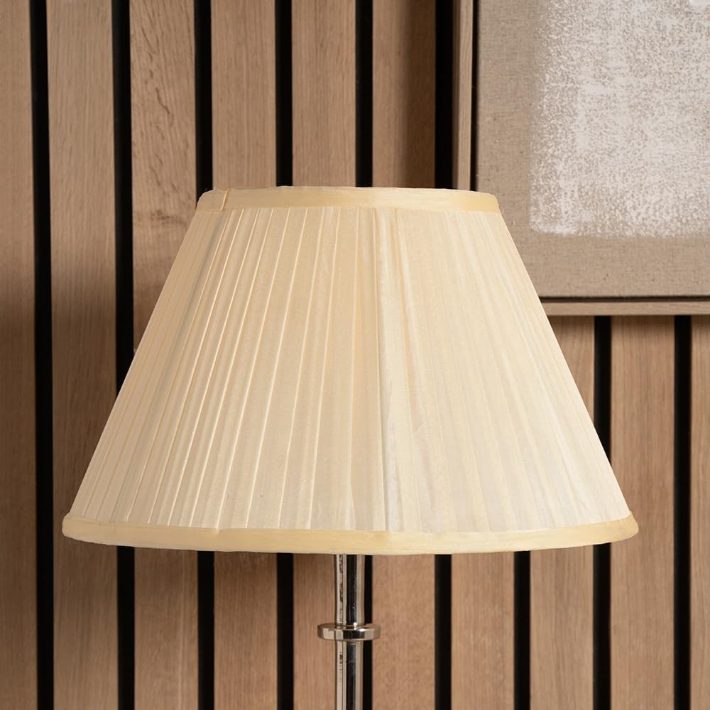 Cream Pleated Silk Empire Lampshade 30cm Ivory Tapered Table Floor Lamp