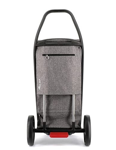 2-Wheel Aluminium Folding Shopping Trolley Big Bag with Pockets – Grey