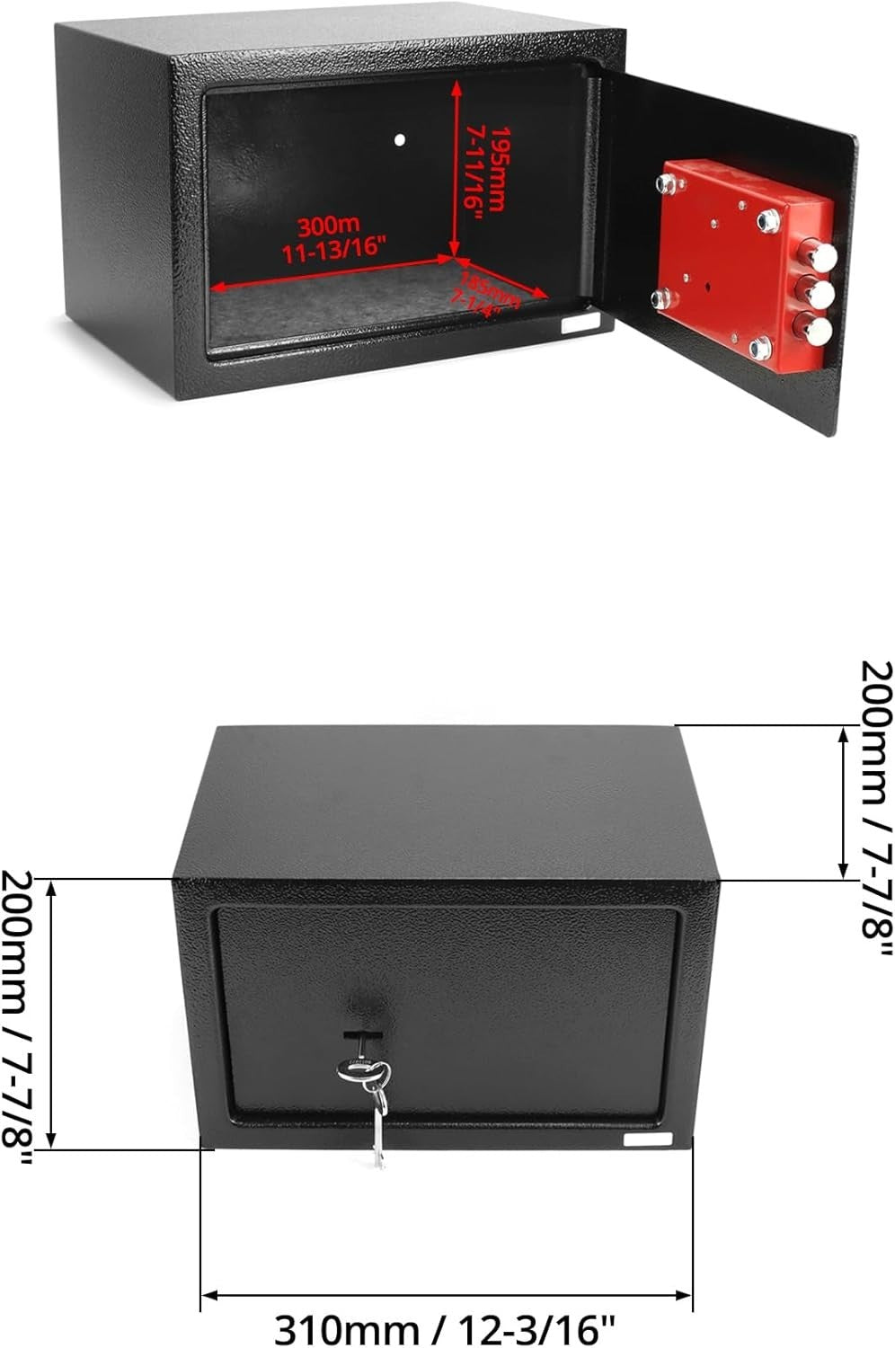 Steel Safe Box Key Lock Security Cash Jewelry Document Storage Safe