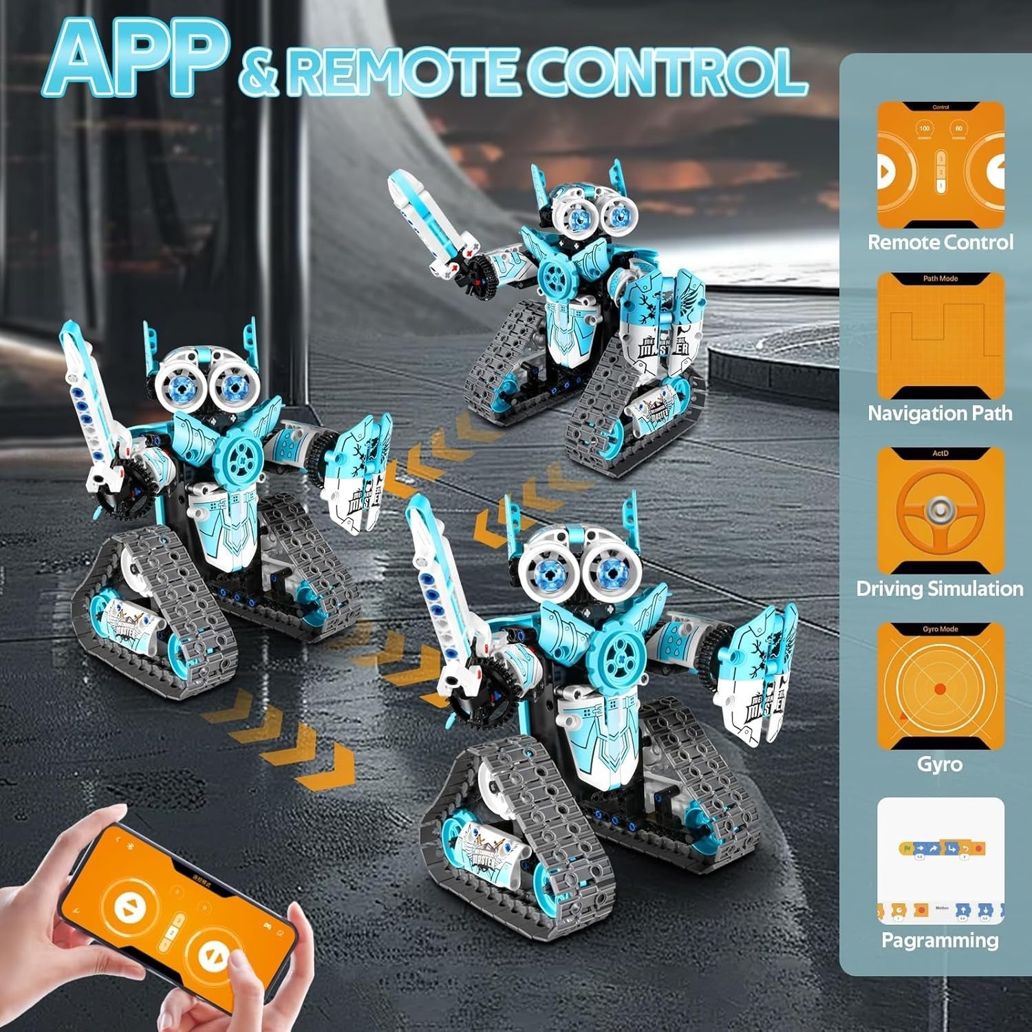 3-in-1 RC Robot Building Kit 398PCS – App & Remote Control STEM Toy Gift