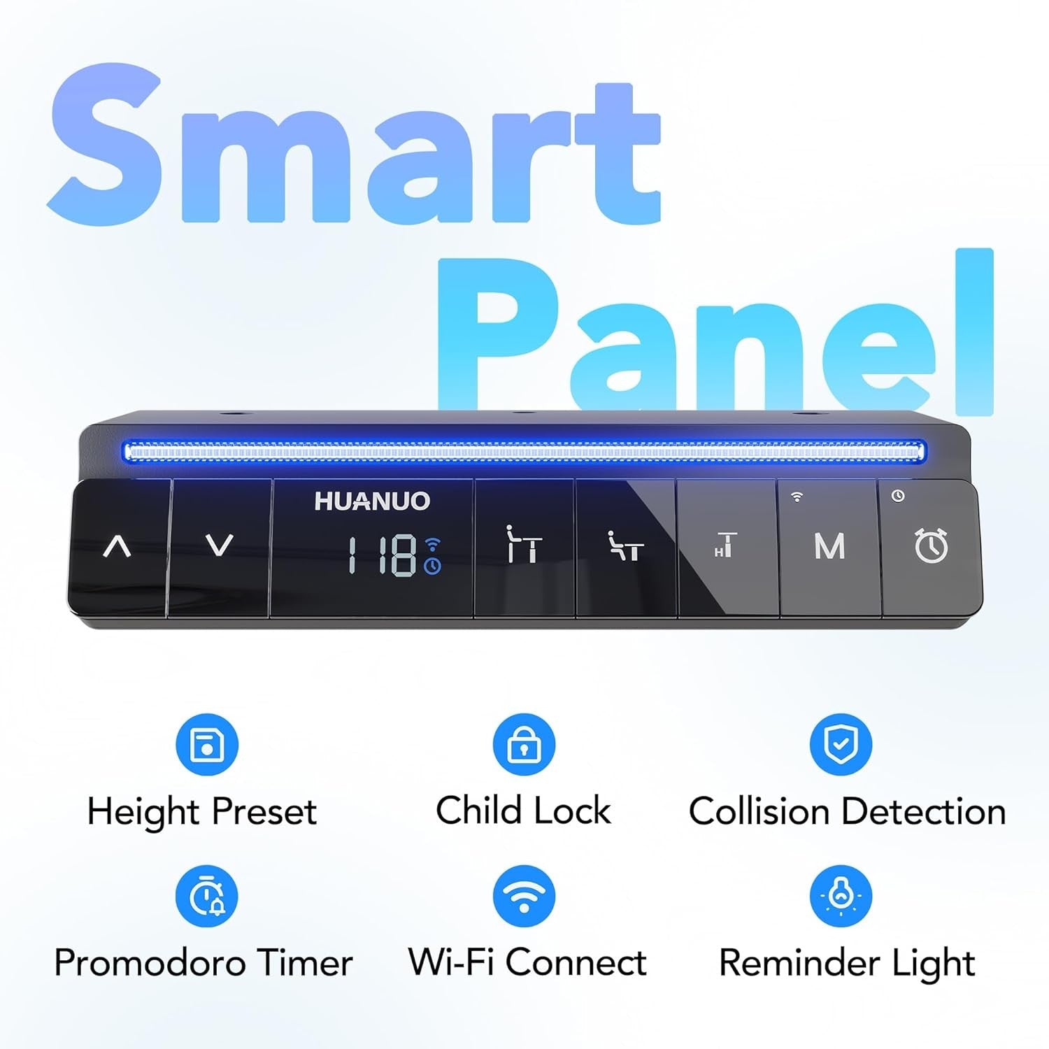 AI Electric Standing Desk Height Adjustable Sit Stand Smart App Control 80x48cm