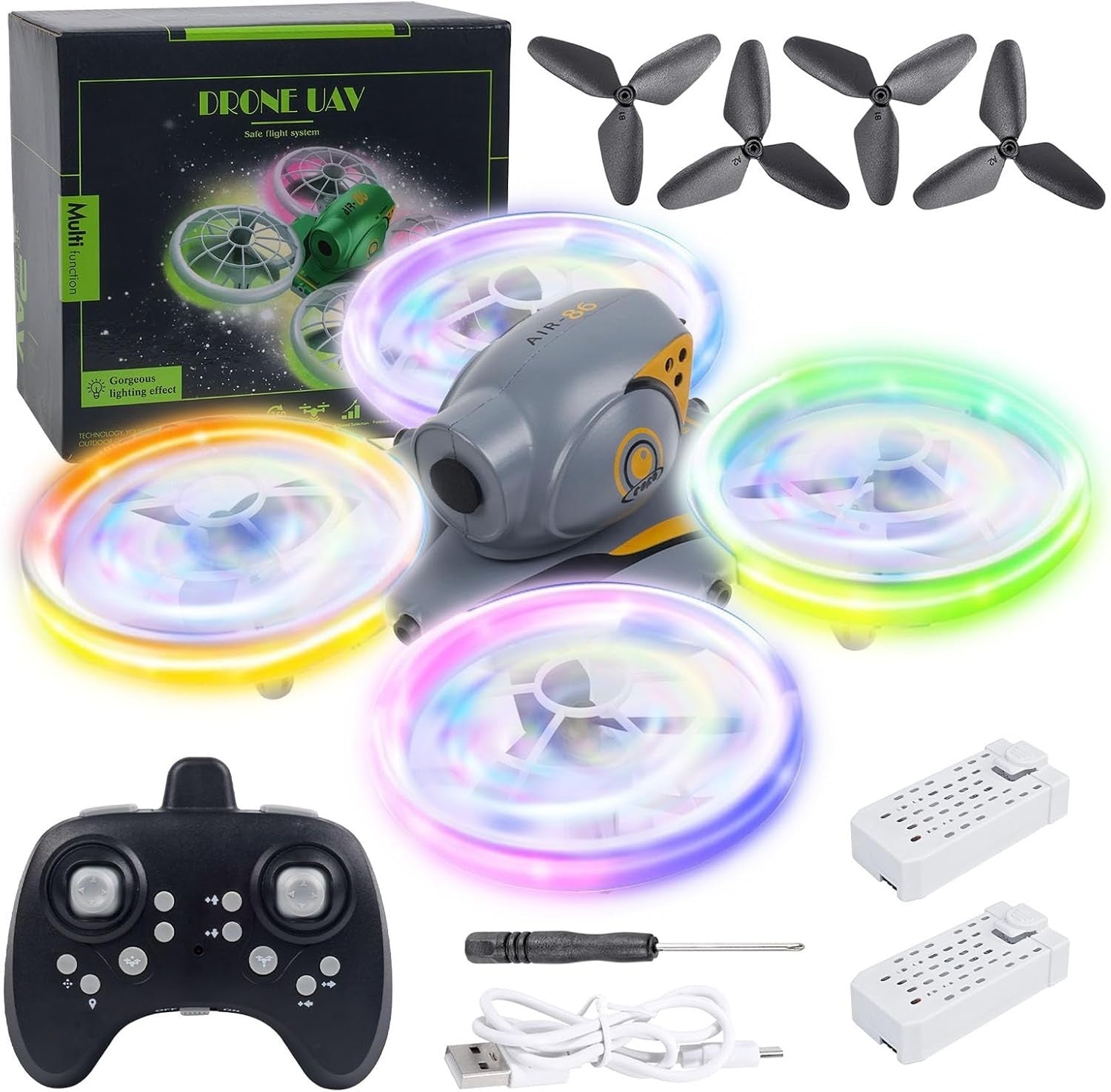 Mini Drone for Kids 6-12, LED Lights, 360° Flip, Altitude Hold, Headless