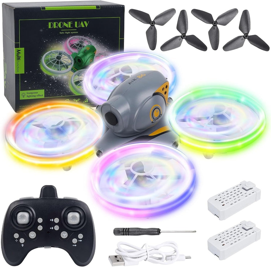 Mini Drone for Kids 6-12, LED Lights, 360° Flip, Altitude Hold, Headless
