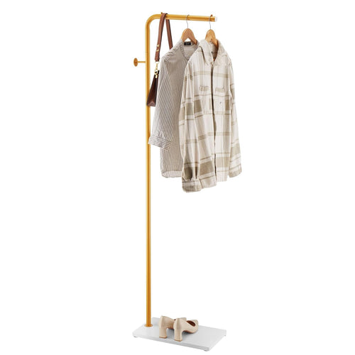 Freestanding Coat Rack Stand with Quartz Base | Modern Gold Hall Tree