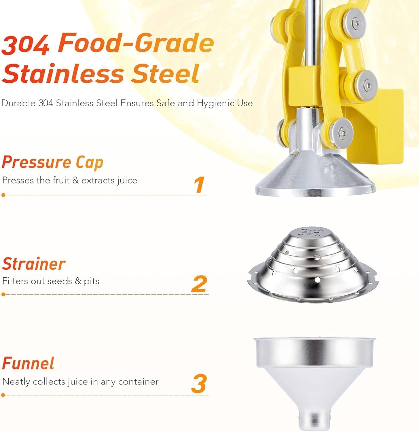 Commercial Manual Citrus Juicer Heavy Duty Hand Press Orange Lemon