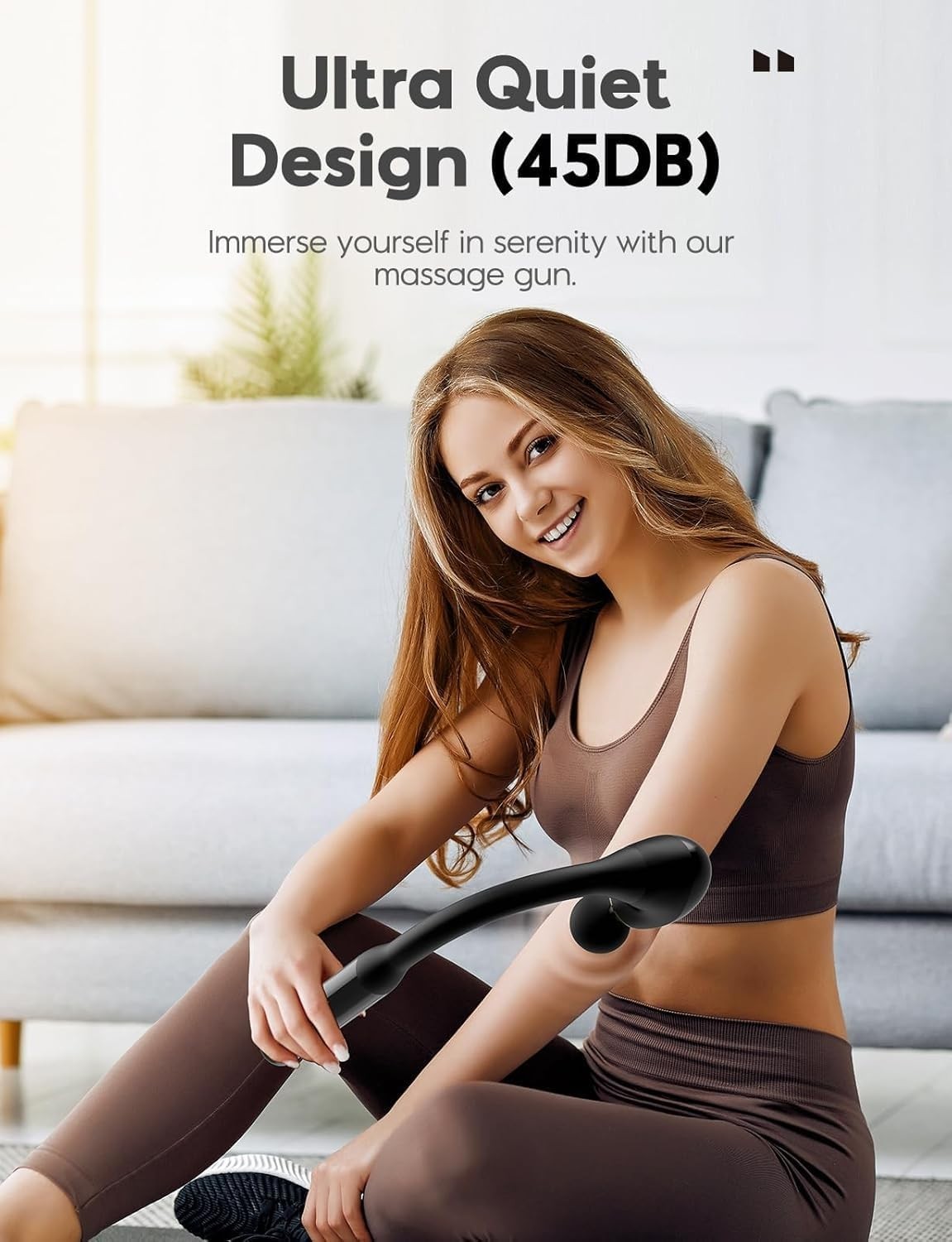 Deep Tissue Massage Gun with Extension Handle 10mm Percussion Back Pain Relief