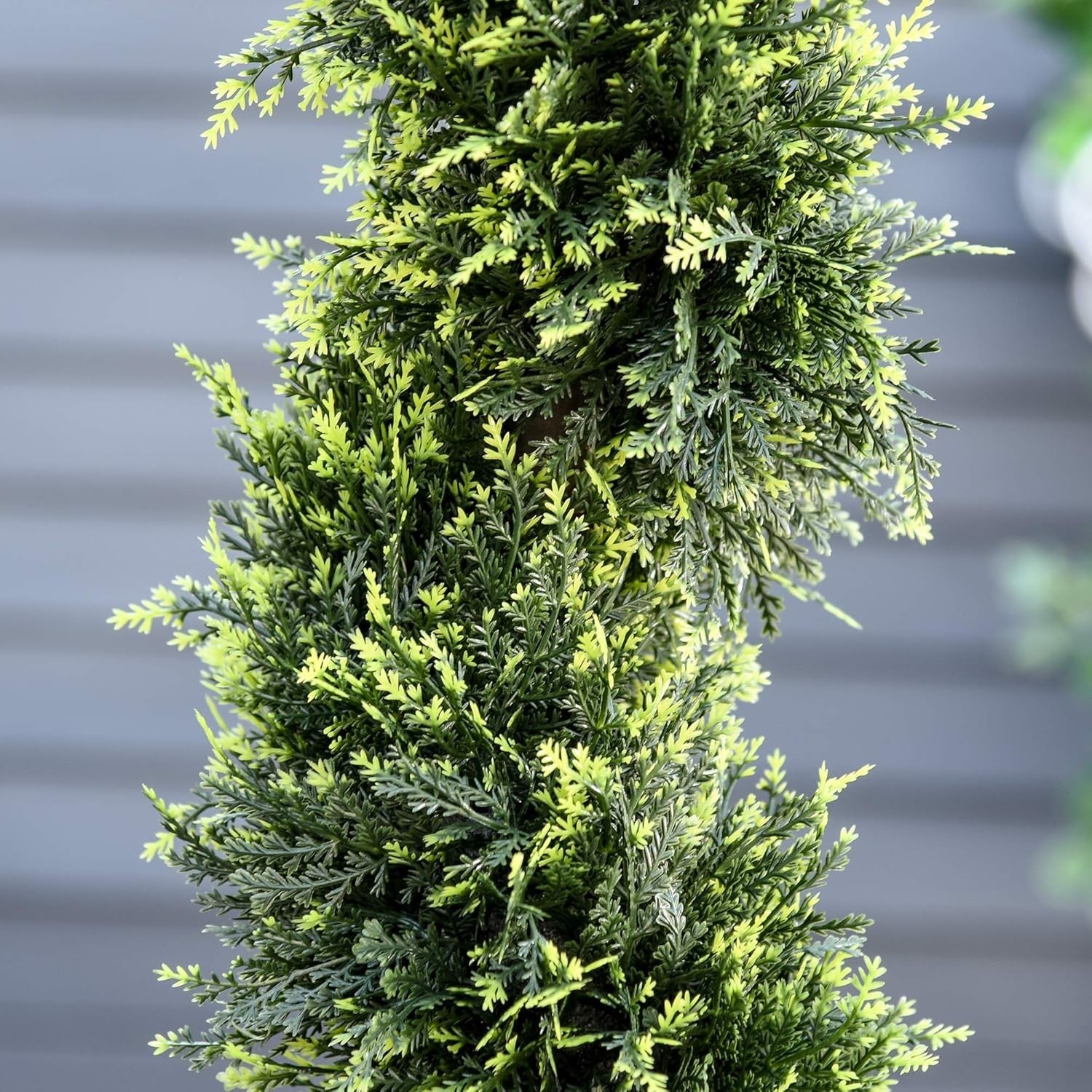 Set of 2 Artificial Spiral Trees 90cm Faux Green Potted Topiary Plant Home Decor