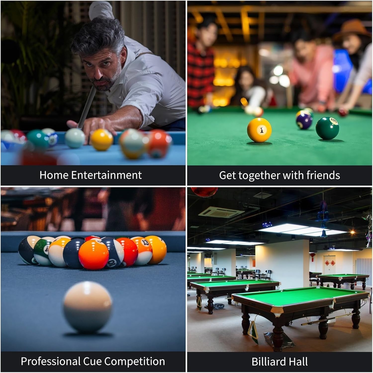 3 Pack 58in Pool Cues Fiberglass Graphite 19–21oz 13mm Tip Set