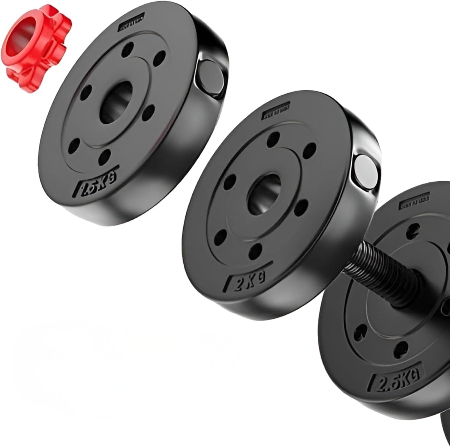 40kg Adjustable Dumbbells 2-in-1 Barbell Weights Set Home Gym Gloves