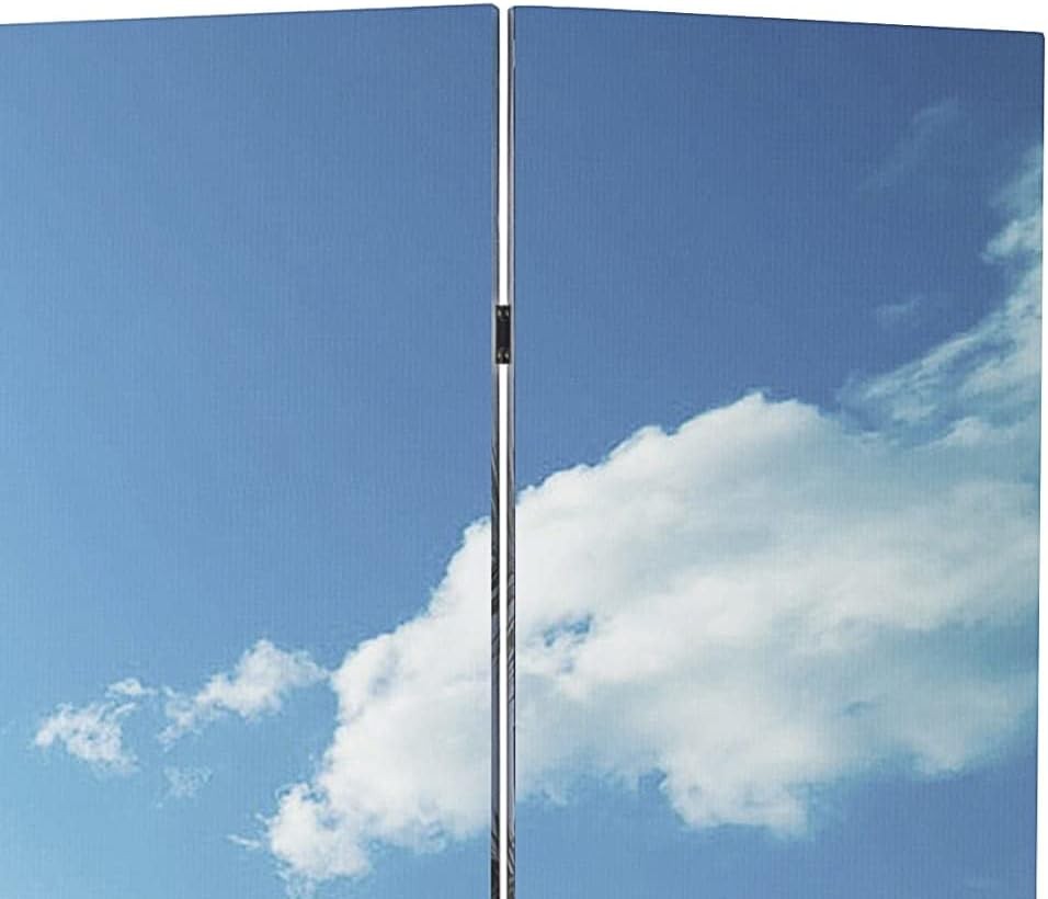 3 Panel Beach Print Folding Room Divider 120x170cm Double Sided Privacy Screen