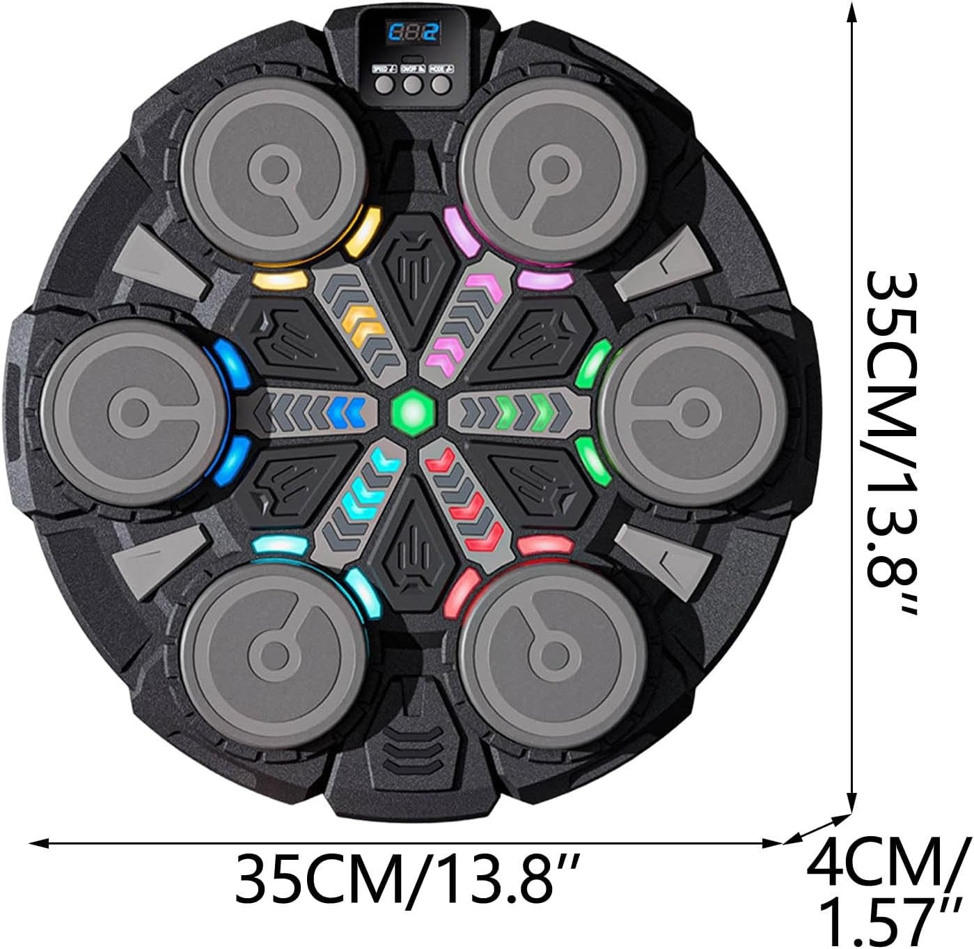 Music Boxing Machine Black RGB LED Wall Punch Trainer 15 Modes Gloves