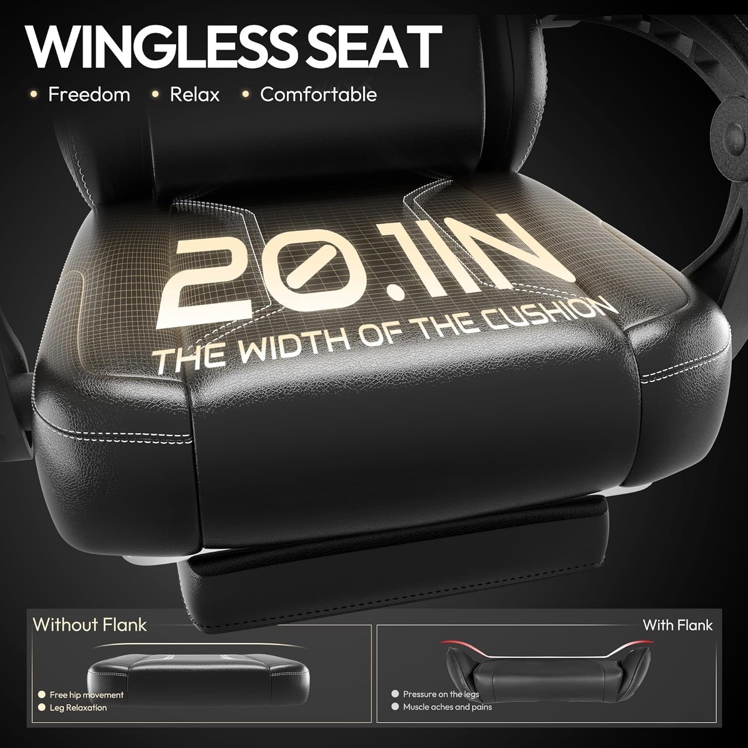 Ergonomic Gaming Chair w/ Footrest Massage Lumbar High Back